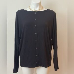 Tahari Black Knit Top size L